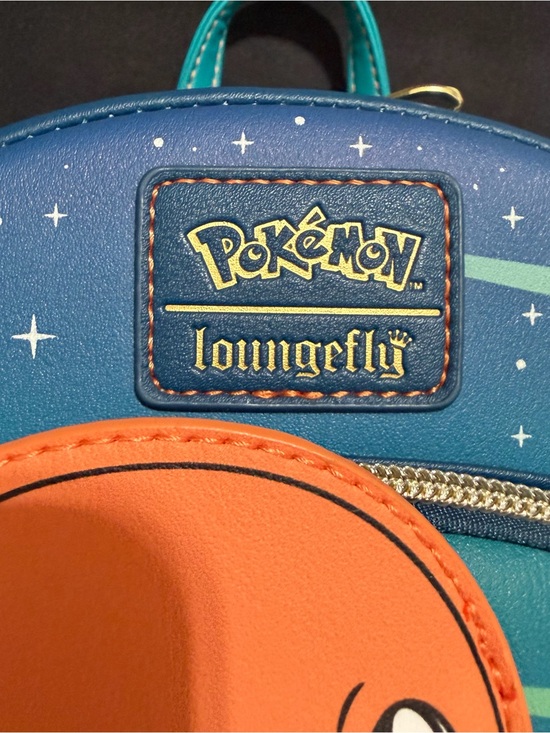 Loungefly Pokémon Mini Backpack in Blue with Orange Accent with matching wallet main image 11